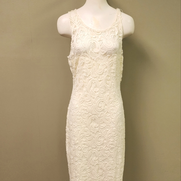 Wishful Park Ivory Embroidered Lace Scalloped Hemline Sleeveless Dress Sz XXL - Picture 9 of 14